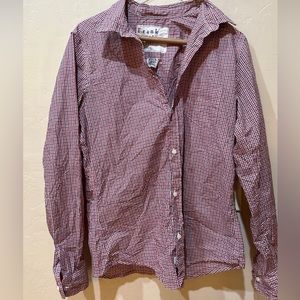 Frank & Eileen Womens Button Down Shirt Plaid Long Sleeve Cotton Top Size L